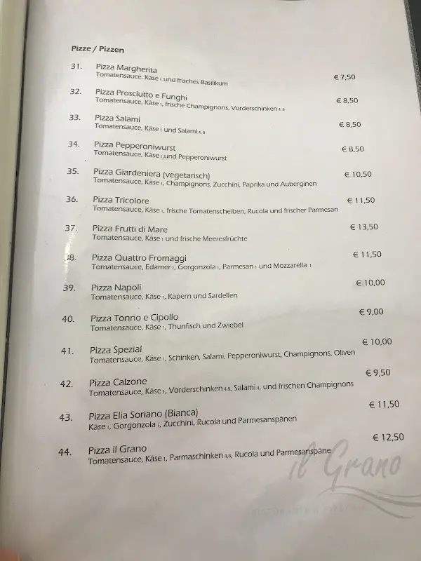 Menu_il Grano | Ristorante & Pizzeria_Würzburg_image_2