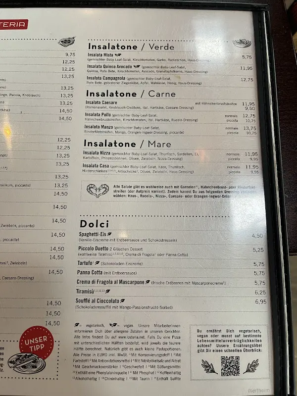 Menü_L'Osteria Wertheim Almosenberg_Wertheim_Bild_3