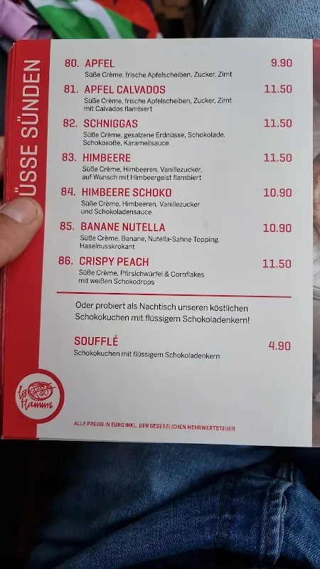 Menu_La Flamme Wertheim - Flammkuchen aller Art_Wertheim_immagine_1