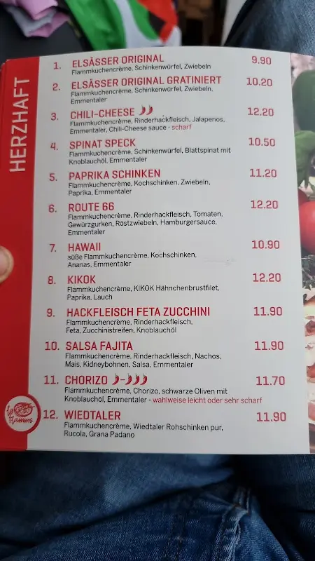 Menu_La Flamme Wertheim - Flammkuchen aller Art_Wertheim_immagine_3