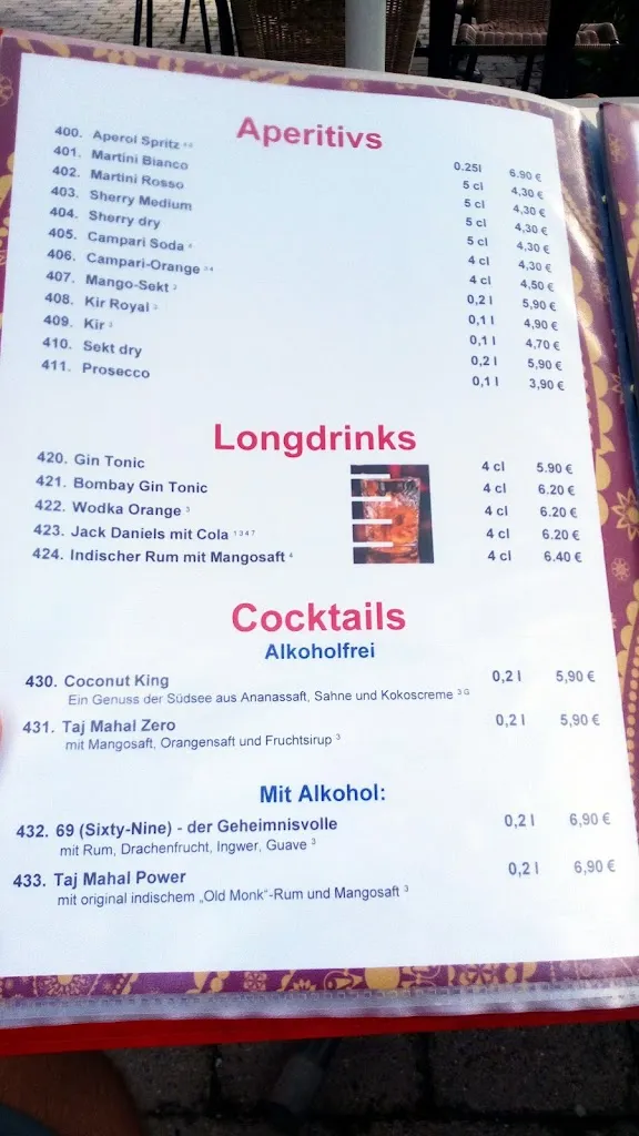 Menu_Taj Mahal Bad Urach_Urach_image_1