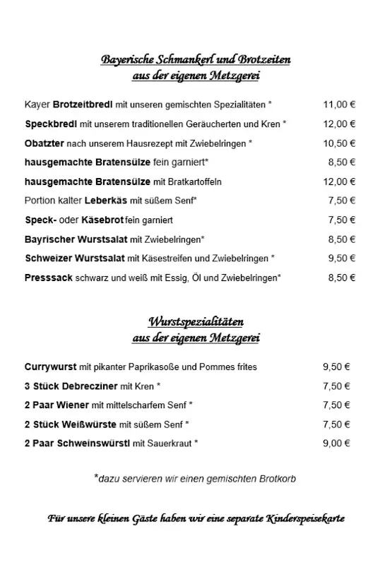 Menu_Wirt z‘Kay - Gasthof Stockhammer - Wirtshaus | Metzgerei | Zimmer_Tittmoning_immagine_3