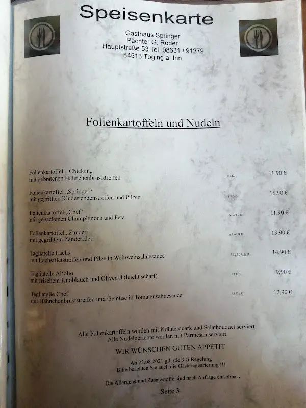 Menu_Ristorante Pizzeria Fratello beim Springer_Inn_image_1