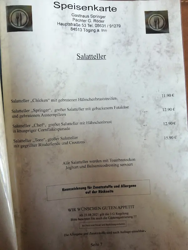 Menu_Ristorante Pizzeria Fratello beim Springer_Inn_image_2