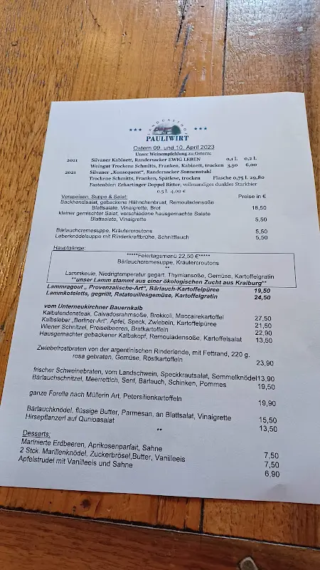 Menu_Landgasthof Pauliwirt_Erharting_immagine_1