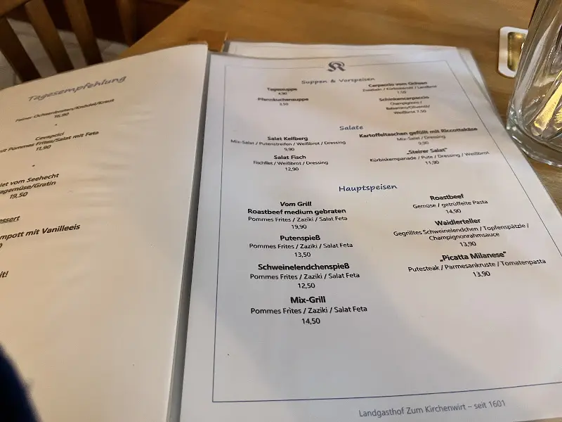 Menu_Landgasthof Zum Kirchenwirt_Thyrnau_image_1