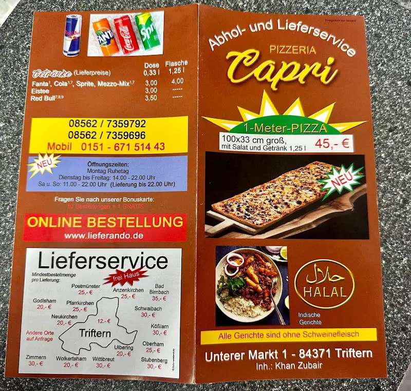 Menu_Pizzeria Capri Triftern_Triftern_imagen_1