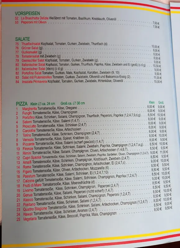 Menu_Pizzeria Portofino Gaststätte Siebenstern_Tröstau_immagine_3