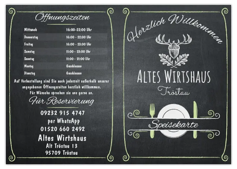 Menu_Altes Wirtshaus Tröstau_Tröstau_immagine_2