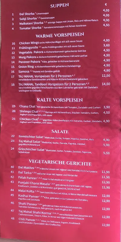 Menu_Taj Mahal Treuchtlingen_Treuchtlingen_image_1