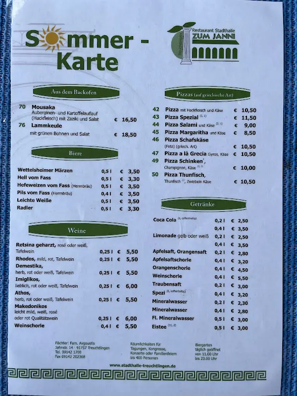 Menu_Restaurant Stadthalle ZUM JANNI_Treuchtlingen_image_1
