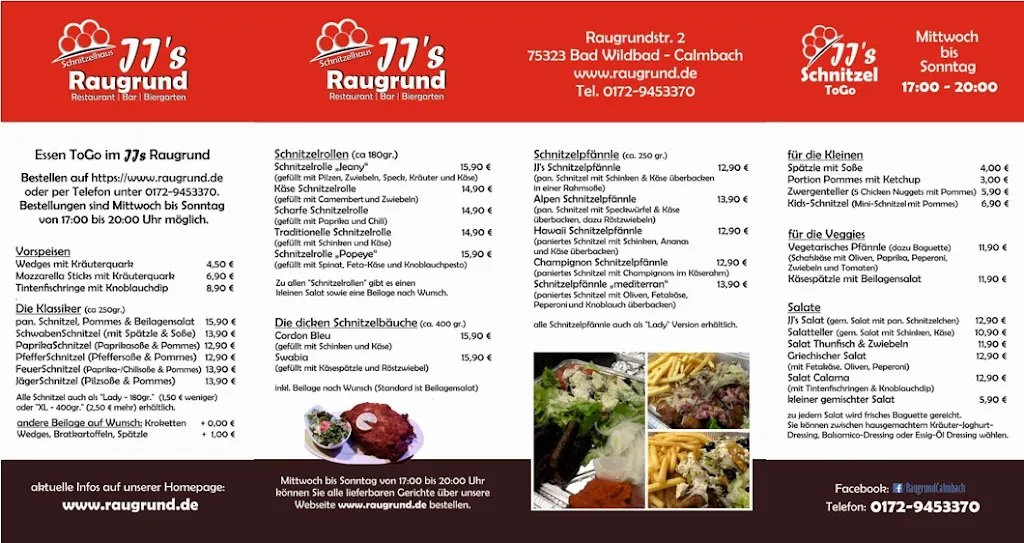 Menu_JJs Raugrund - Restaurant, Bar, Biergarten_Wildbad_image_1