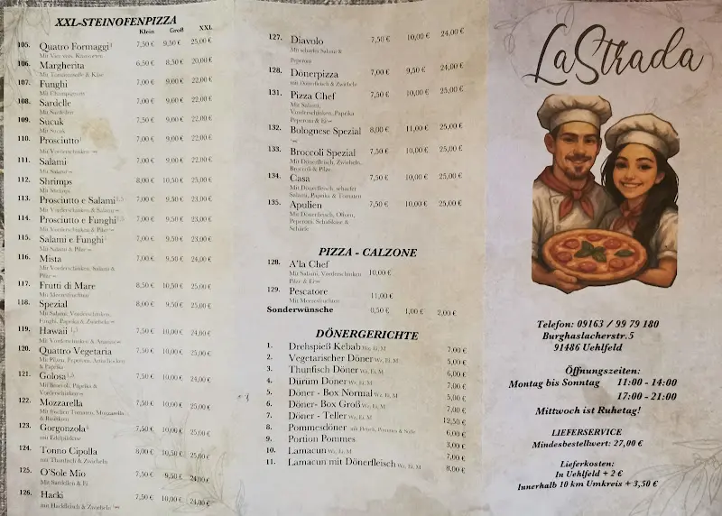 Menu_Pizza Abholservice La Strada_Uehlfeld_image_1