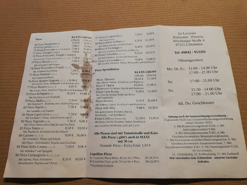Menu_La Locanda Pizzeria & Ristorante_Uffenheim_image_1