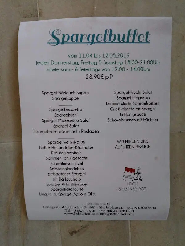 Menu_Hotel Restaurant Lichterhof in Uffenheim_Uffenheim_immagine_2
