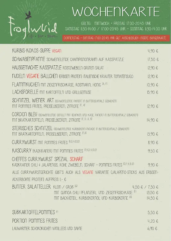 Menu_Cafe Bar Restaurant Foglwuid_Unterwössen_immagine_2