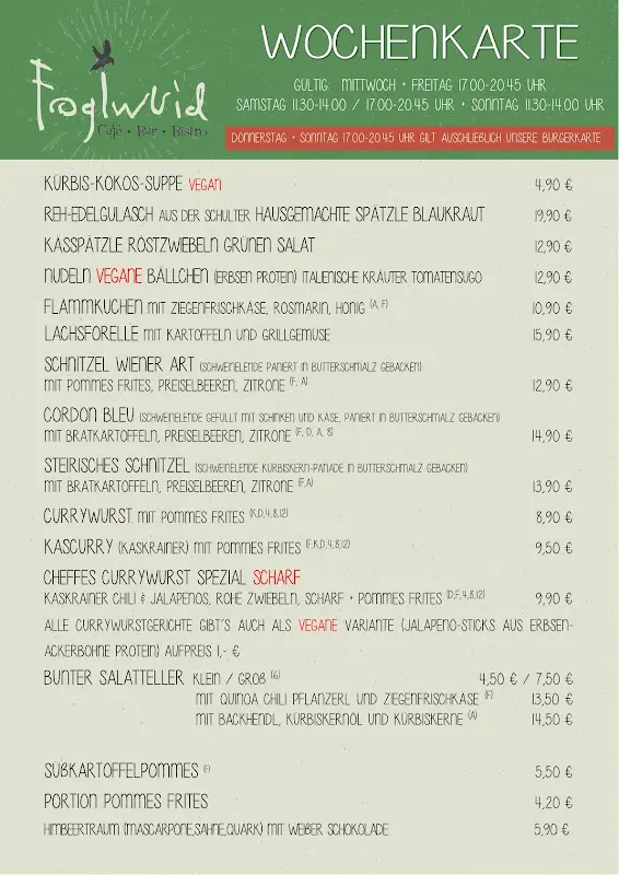 Menu_Cafe Bar Restaurant Foglwuid_Unterwössen_immagine_3