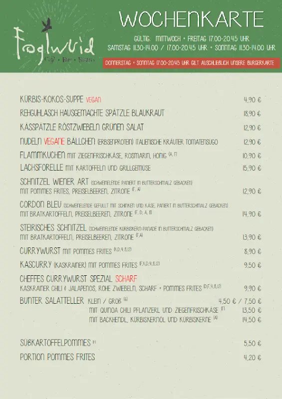 Menu_Cafe Bar Restaurant Foglwuid_Unterwössen_immagine_4