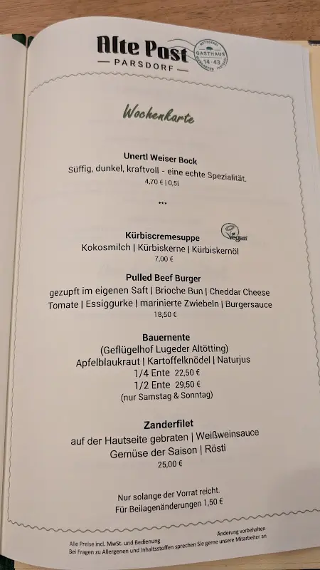 Menu_Alte Post Parsdorf_Vaterstetten_immagine_3