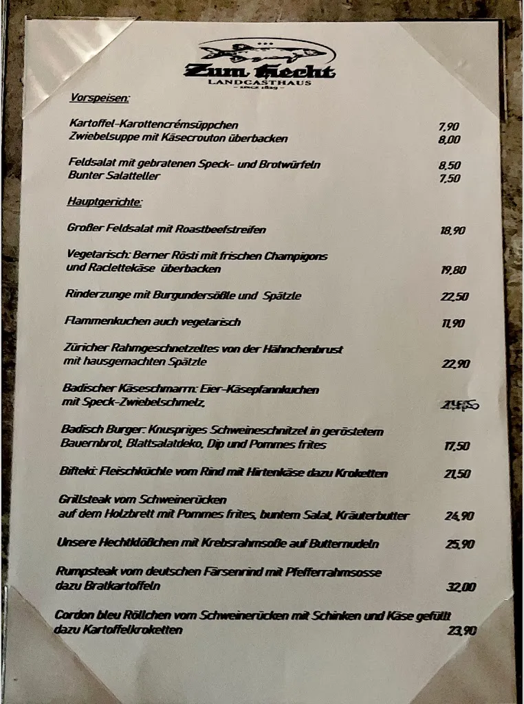 Landgasthaus zum Hecht restaurant à Kaiserstuhl