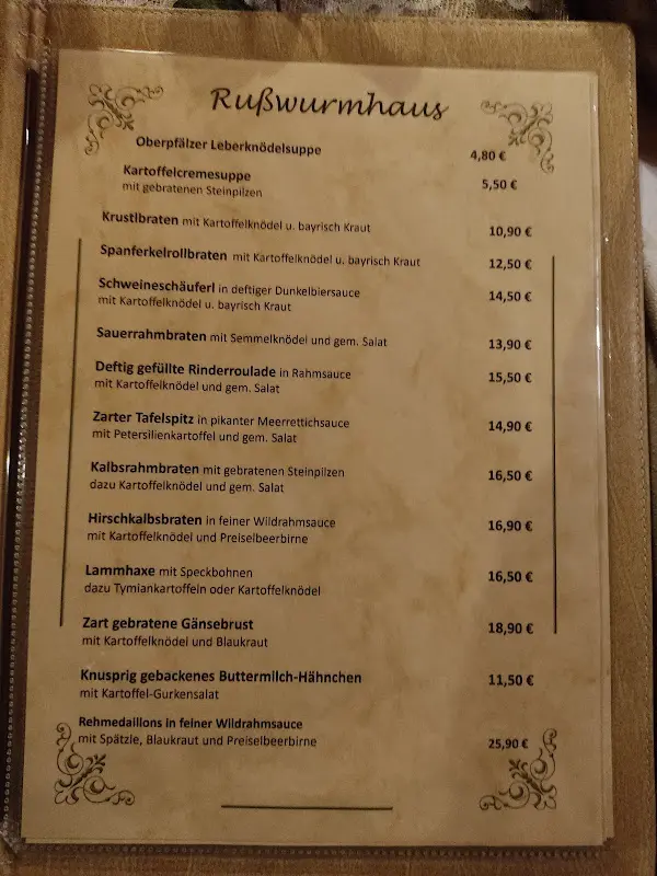 Menu_Gaststätte Rußwurmhaus_Amberg_image_3