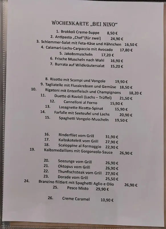 Menu_Bei Nino, Ristorante, Pizzeria,Eis, Eisdiele_Veitshöchheim_immagine_1