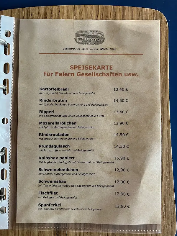 Menu_Nikolaus u. Helga Klingl Bierstüberl_Vilsbiburg_image_1
