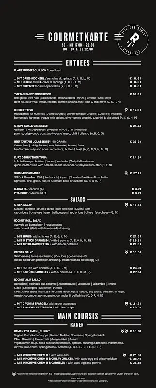Menu_Rocket Restaurant & Bistro Velden_Austria_image_1