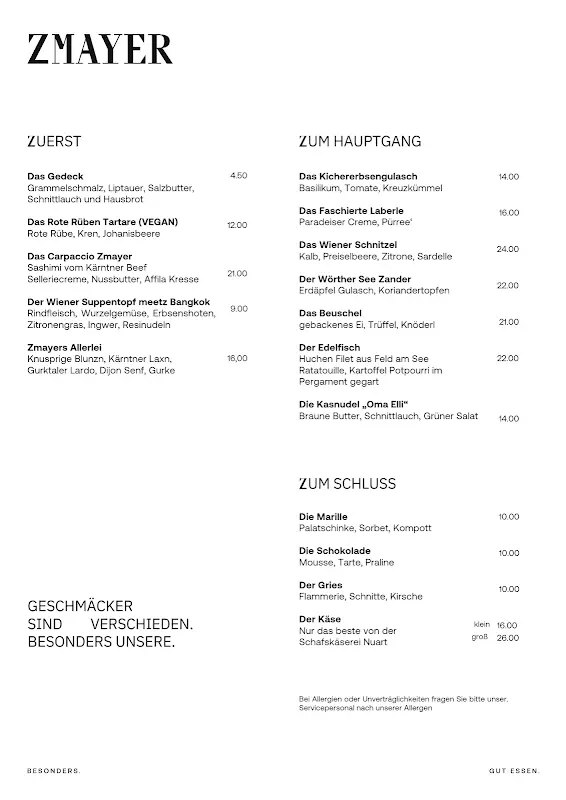 Menu_ZMAYER - das Wirtshaus im Hotel Parks_Austria_immagine_1