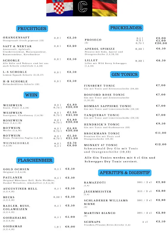 Menu_Café Chiara - Restaurant, Kroatische/Deutsche Küche_Vöhringen_immagine_4