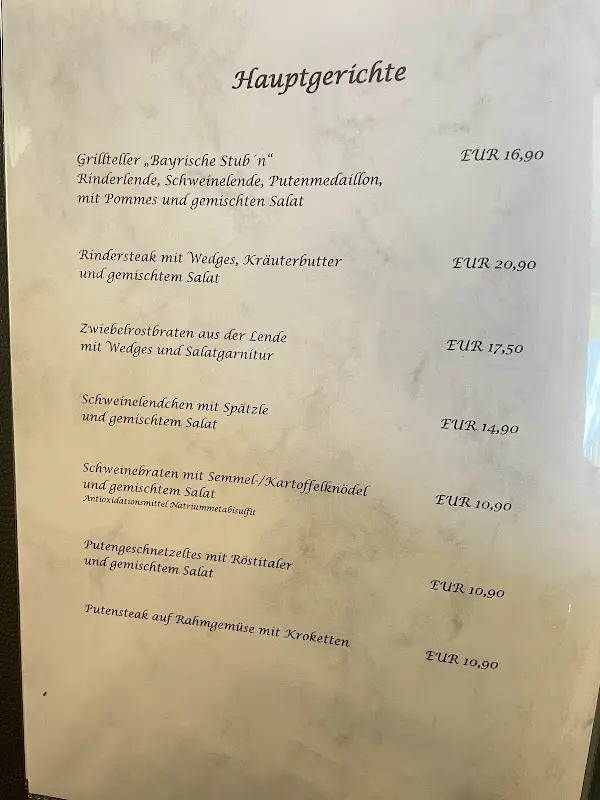 Menu_Bayrische Stub'n Waidhaus_Waidhaus_immagine_3