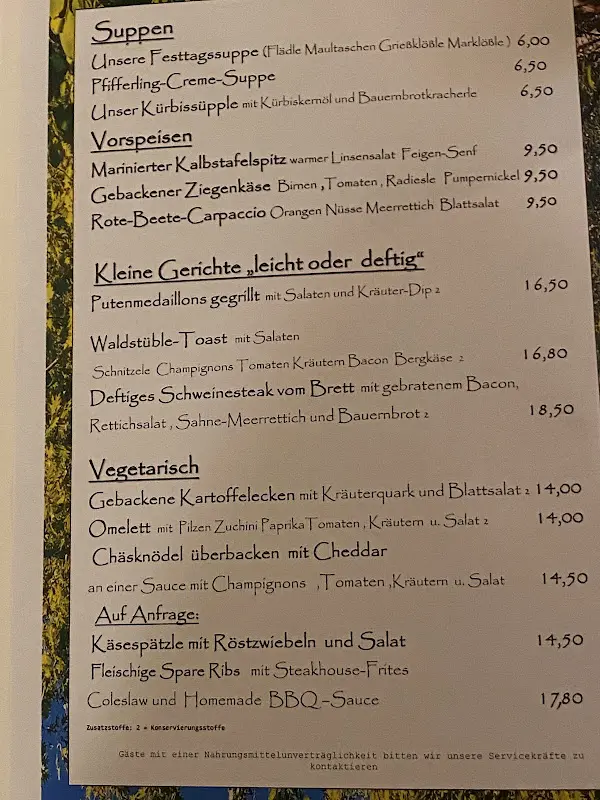 Menu_Gasthaus Waldstüble_Wehr_immagine_4