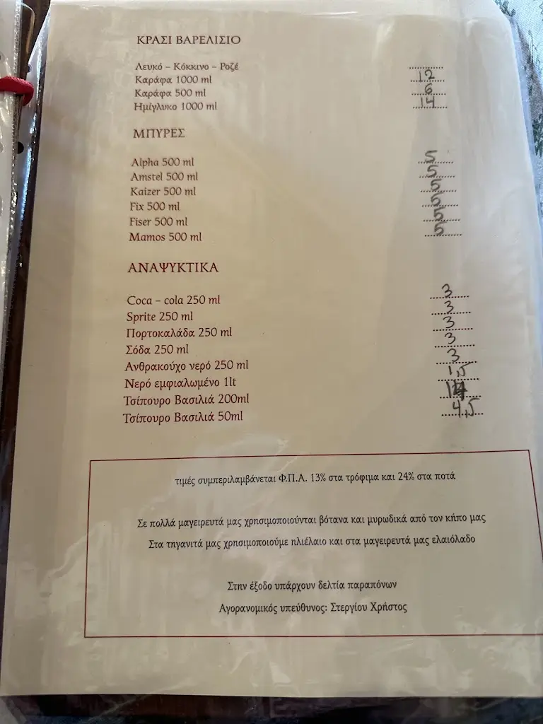 Menü_Taverna Christos_Aráchova_Bild_4