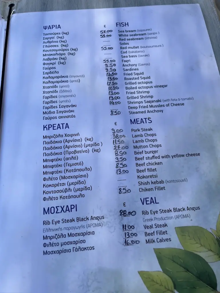 Menü_Tavern Drosia_Áyios Konstandínos_Bild_3