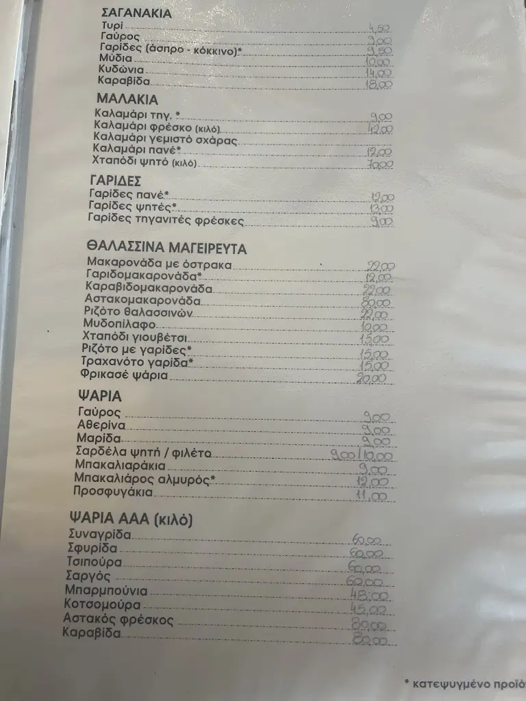 Menü_Ψαροταβέρνα - Ουζερί ''Νέα Ψαρά''_Erétria_Bild_2