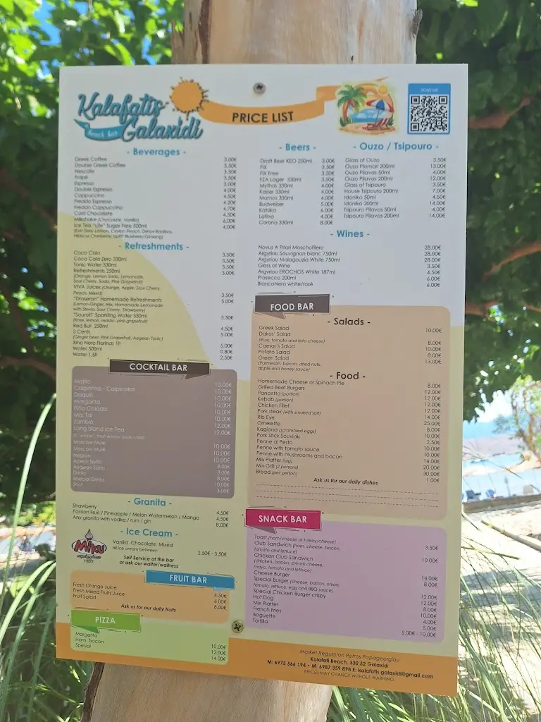 Menü_Kalafatis Galaxidi Beach Bar & Restaurant_Galaxídhion_Bild_3