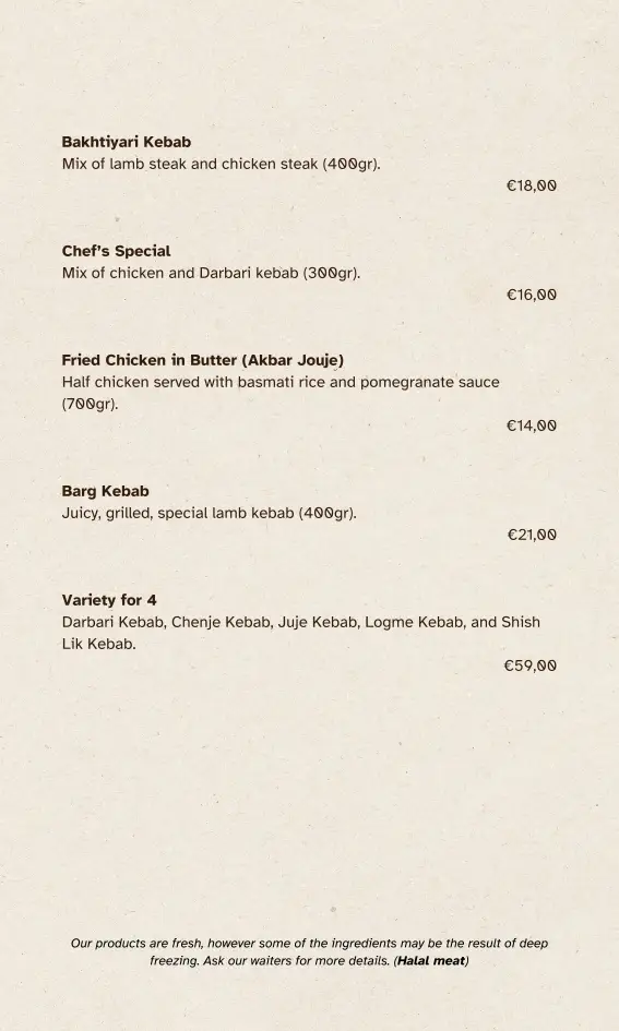 Menü_Darbari Restaurant_Álimos_Bild_2