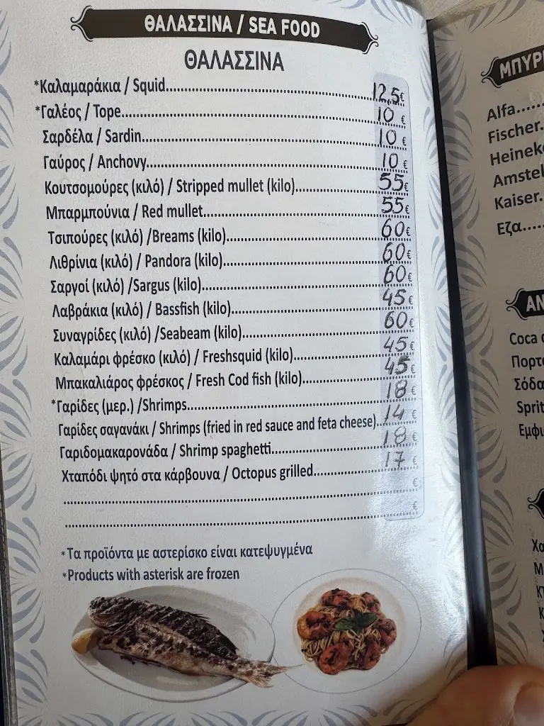 Menü_Nostos Fish Restaurant_Kaména Voúrla_Bild_4