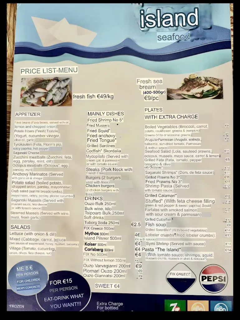 Menü_To Nisi Fish tavern_Álimos_Bild_1