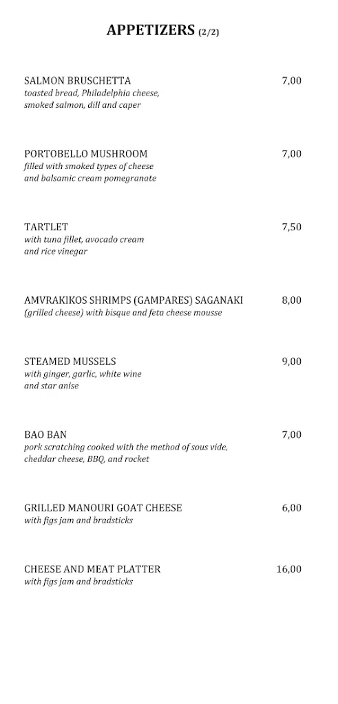 Menü_Paraga Seaside Cafe bar & Resto_Mytikas_Bild_2