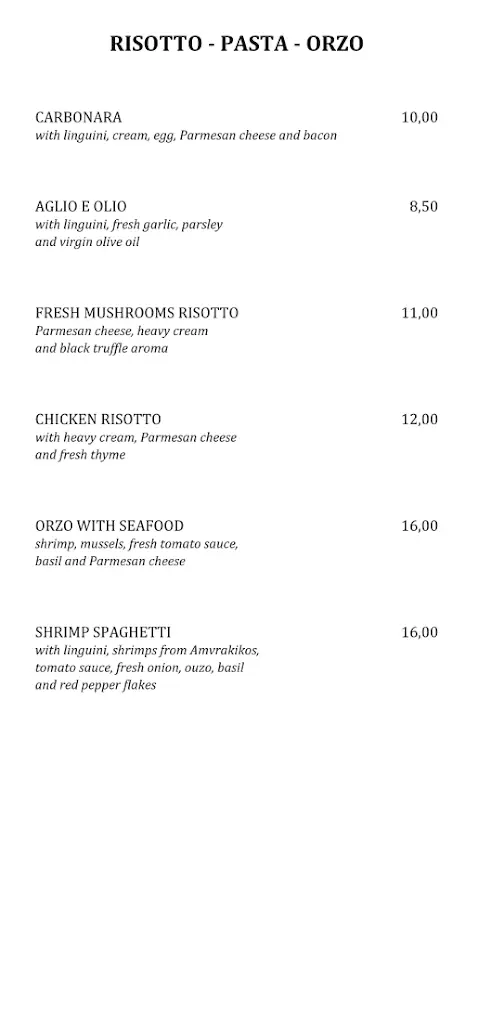 Menü_Paraga Seaside Cafe bar & Resto_Mytikas_Bild_3