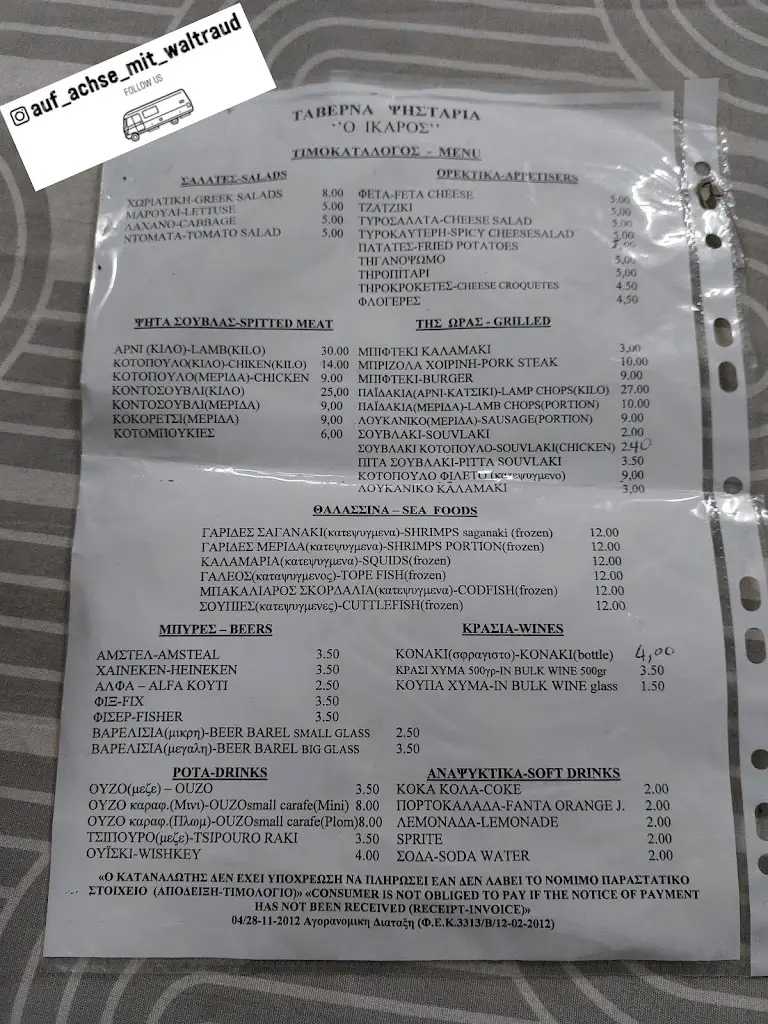 Menü_ΑΦΟΙ ΚΟΥΤΣΟΥΦΛΑΚΗΣ (Ο ΙΚΑΡΟΣ)_Prokópi_Bild_1