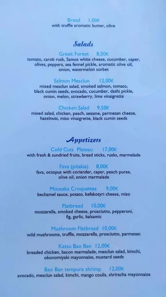 Menü_ISLA Seaview kitchen bar_Vathí_Bild_2