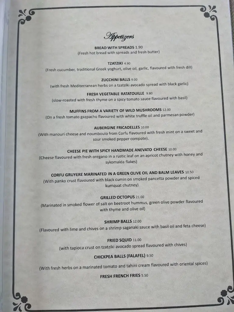 Menü_Pyramid Restaurant Cafe_Ágios Spyrídon_Bild_2