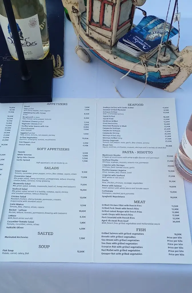 Menü_Oceanides Seafood Restaurant_Áfytos_Bild_1