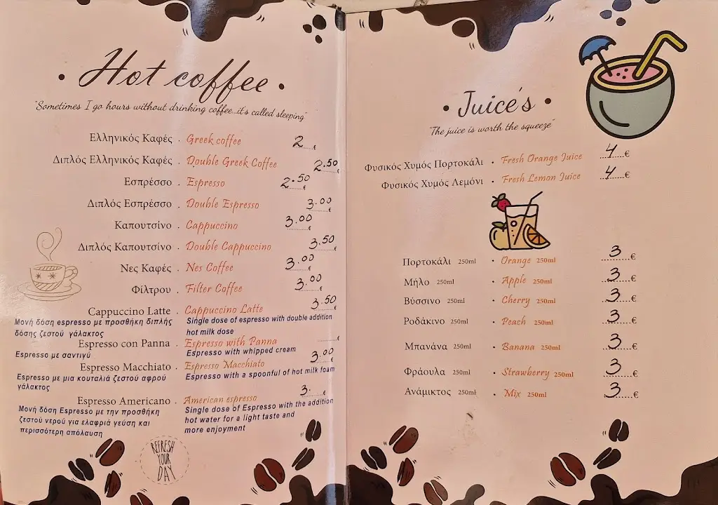 Menü_Fifty-fifty cafe restaurant_Asproválta_Bild_1