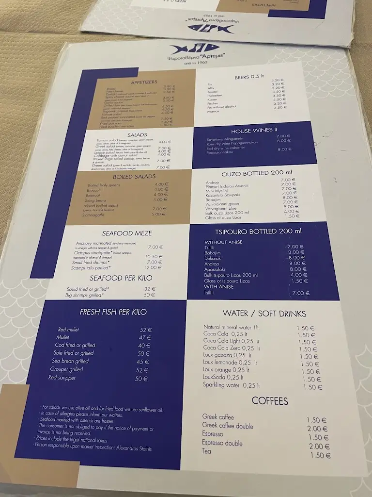 Menü_Taverna Artemis_Artémida_Bild_3