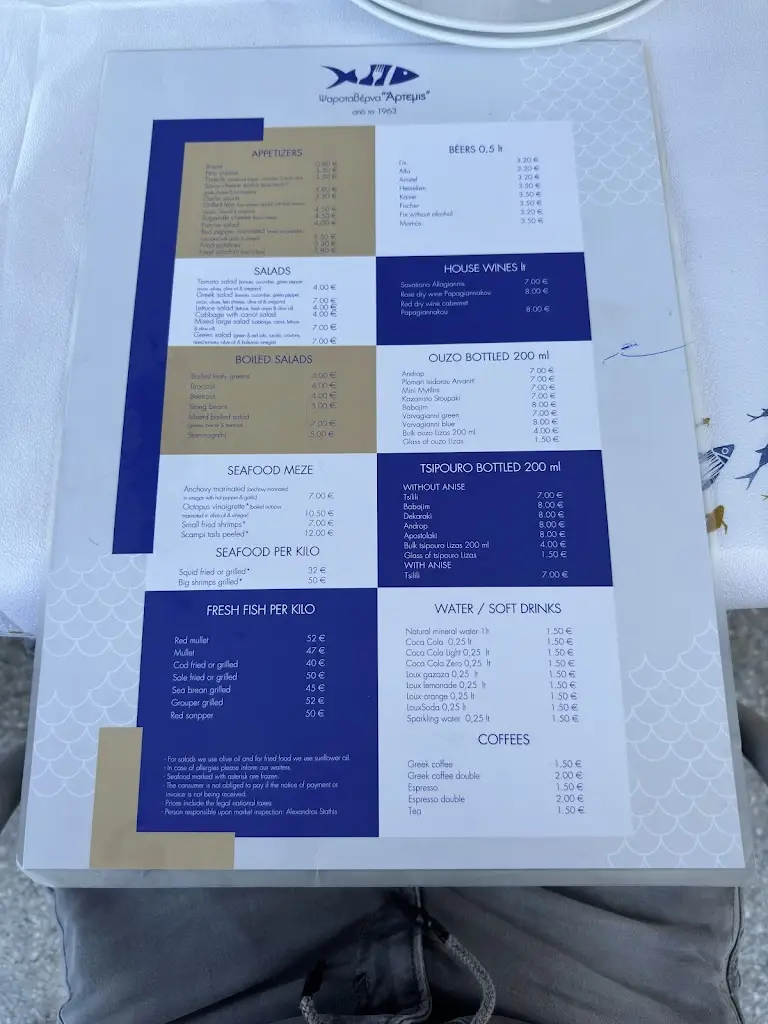 Menü_Taverna Artemis_Artémida_Bild_4