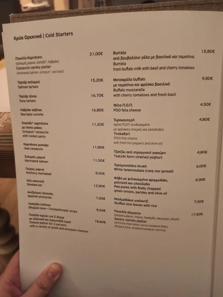 Menu_Kritikos Gallery & Restaurants_Chortiátis_imagen_3