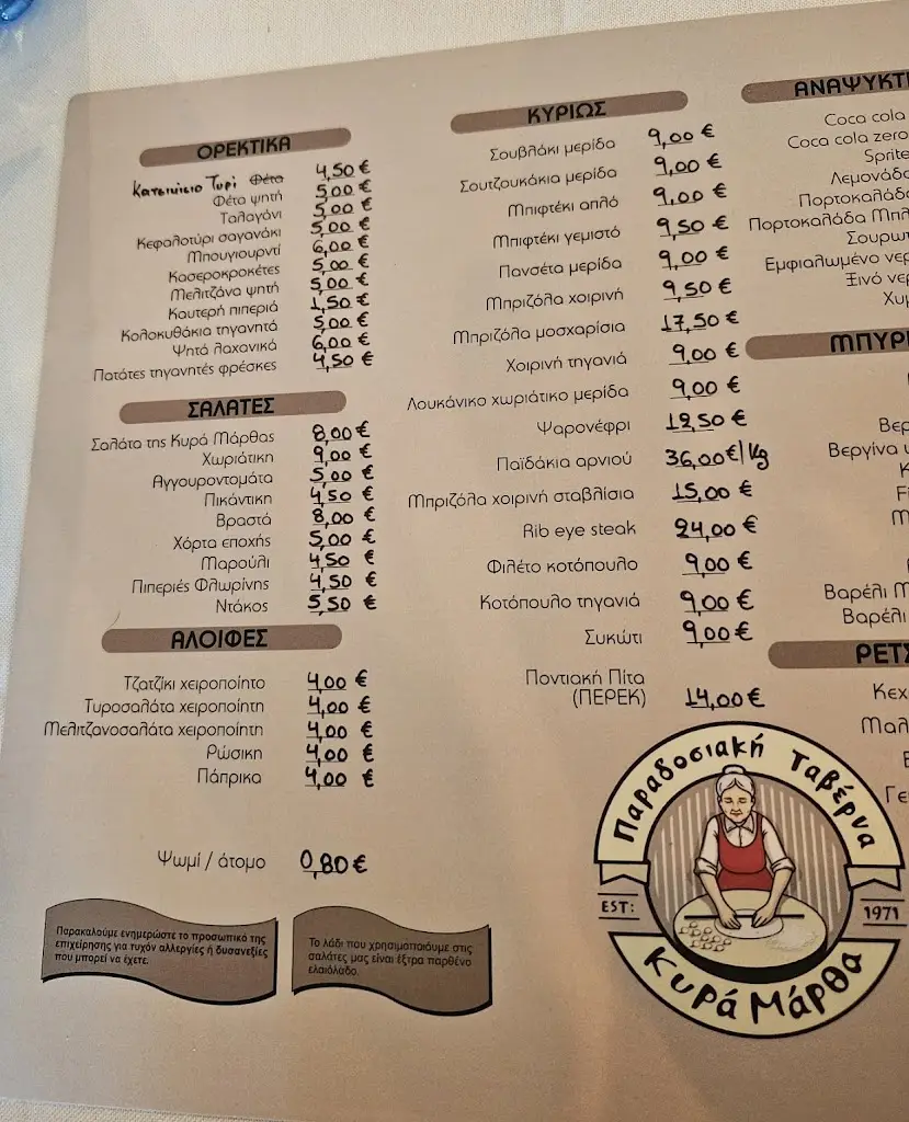 Menü_Κυρά Μάρθα Επανομή_Epanomí_Bild_2